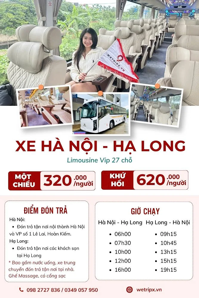 Thông tin xe Limousine Hà Nội Hạ Long Vip