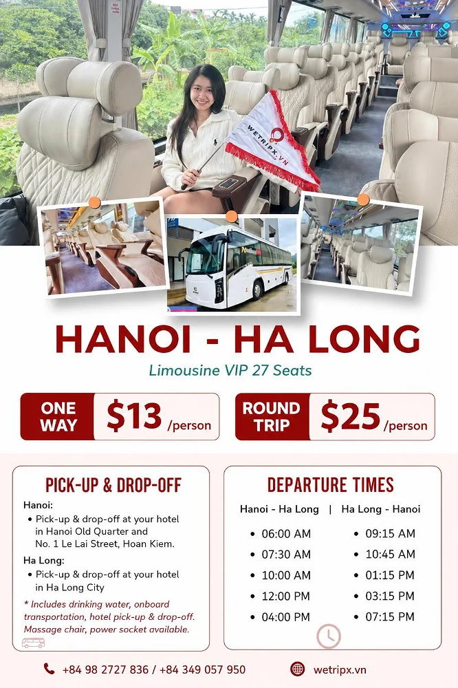 Hanoi to Ha Long VIP Limousine Bus Information